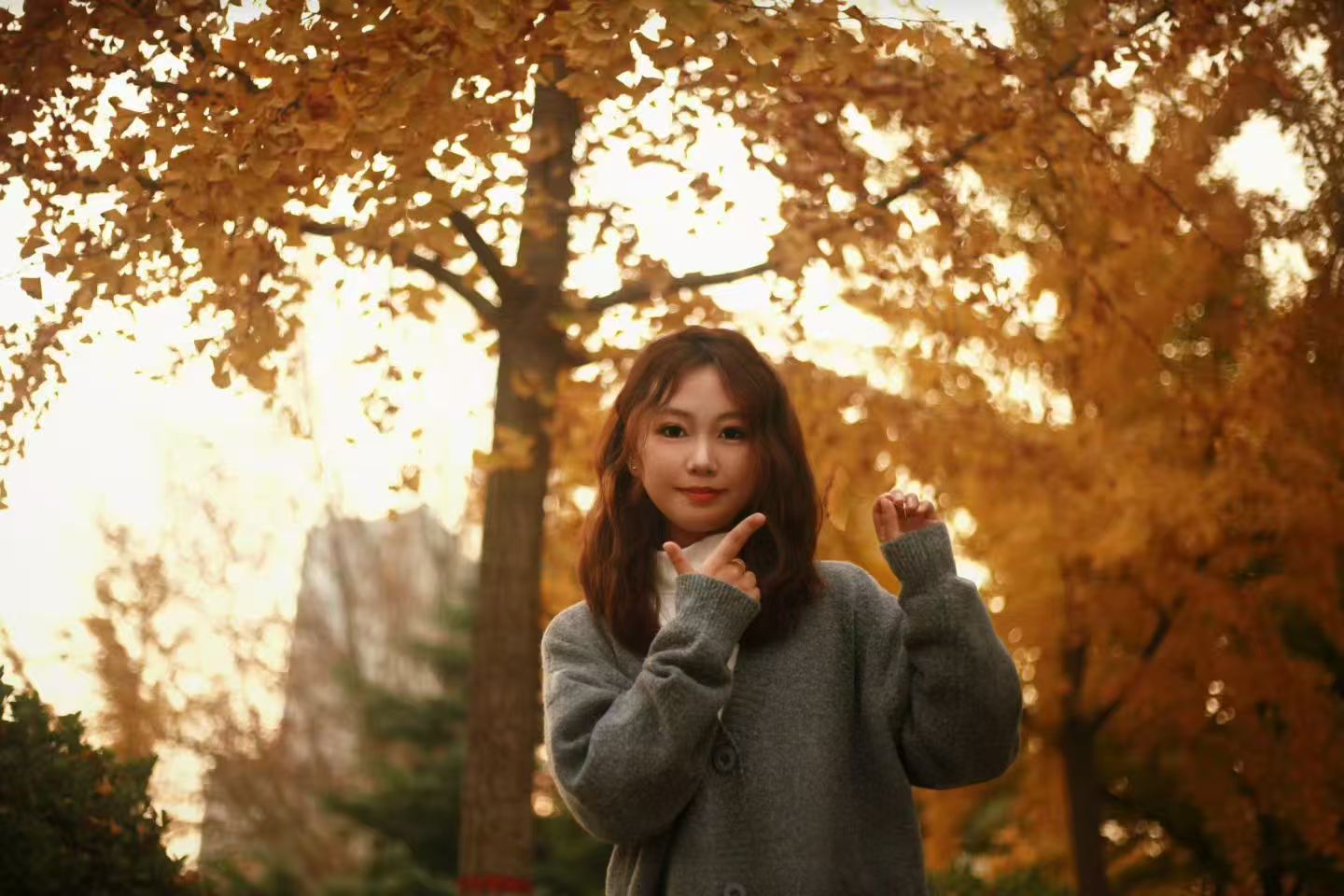 在师院，知识的收获与自然的馈赠同样不期而至。山楂树和柿子树上果实累累，这是校园秋日独有的丰饶景象。