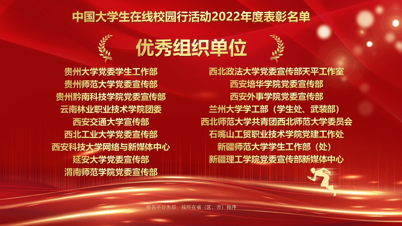 中国大学生在线校园行活动2022年度表彰：优秀组织单位（6/6）