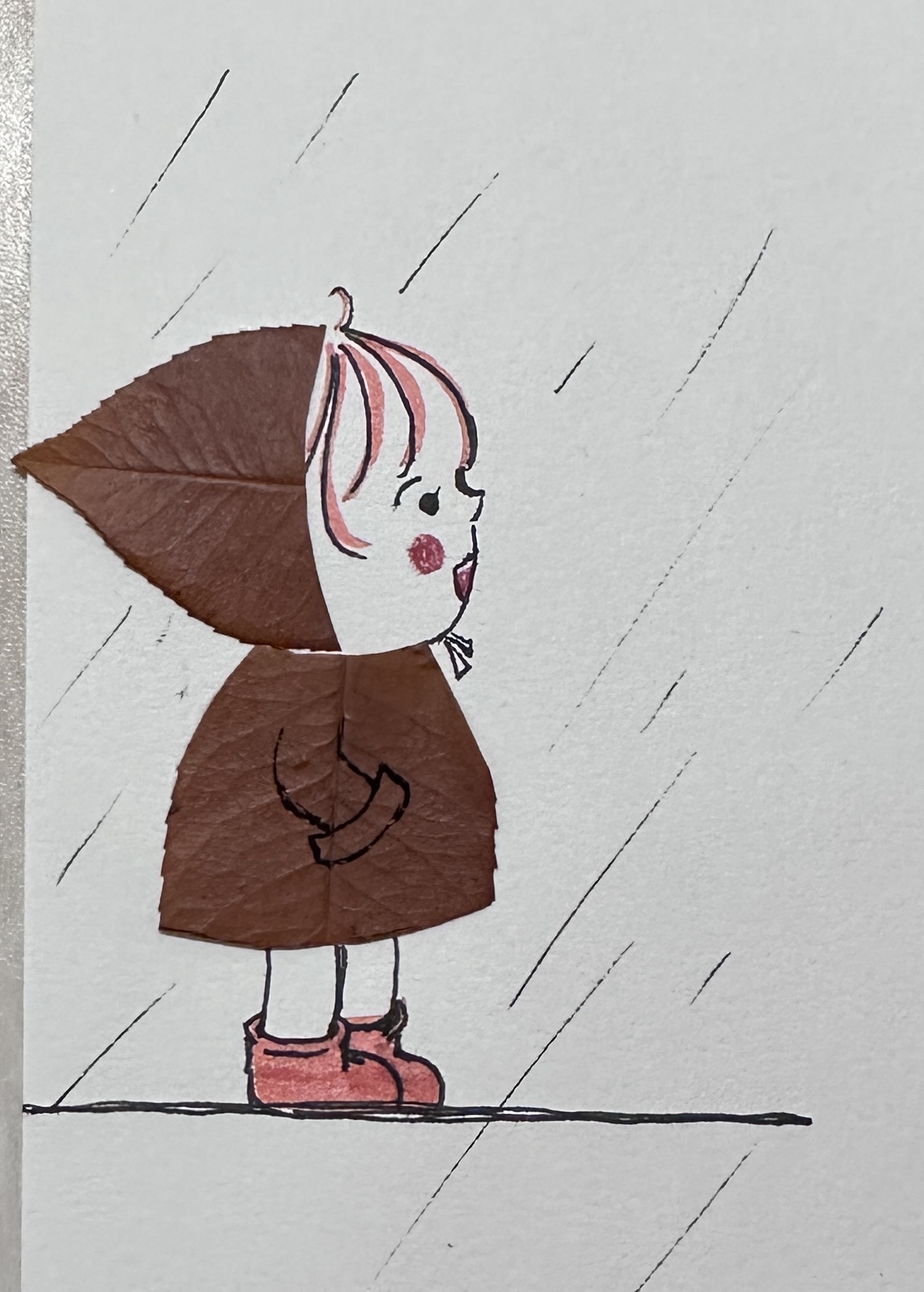 雨天也不害怕了，我有叶子做的雨衣m