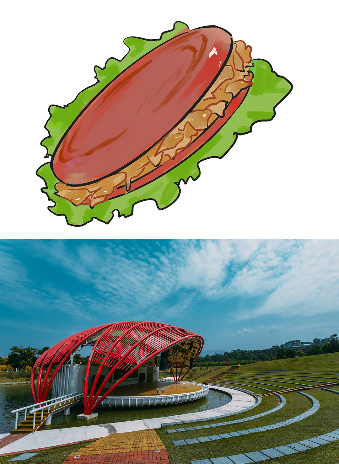 肉夹馍VS水上音乐广场