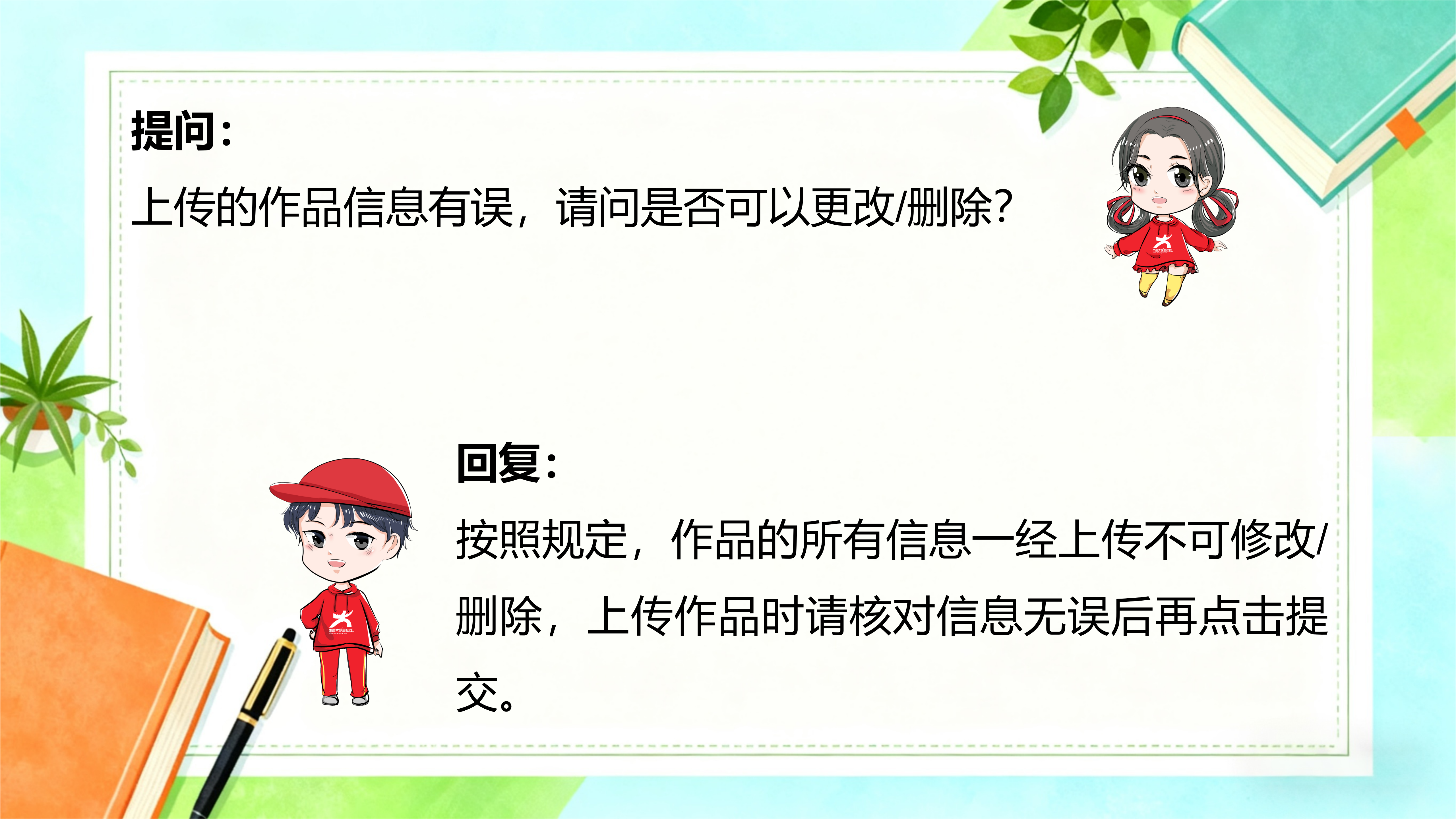 上傳作品的信息是否可以修改/刪除