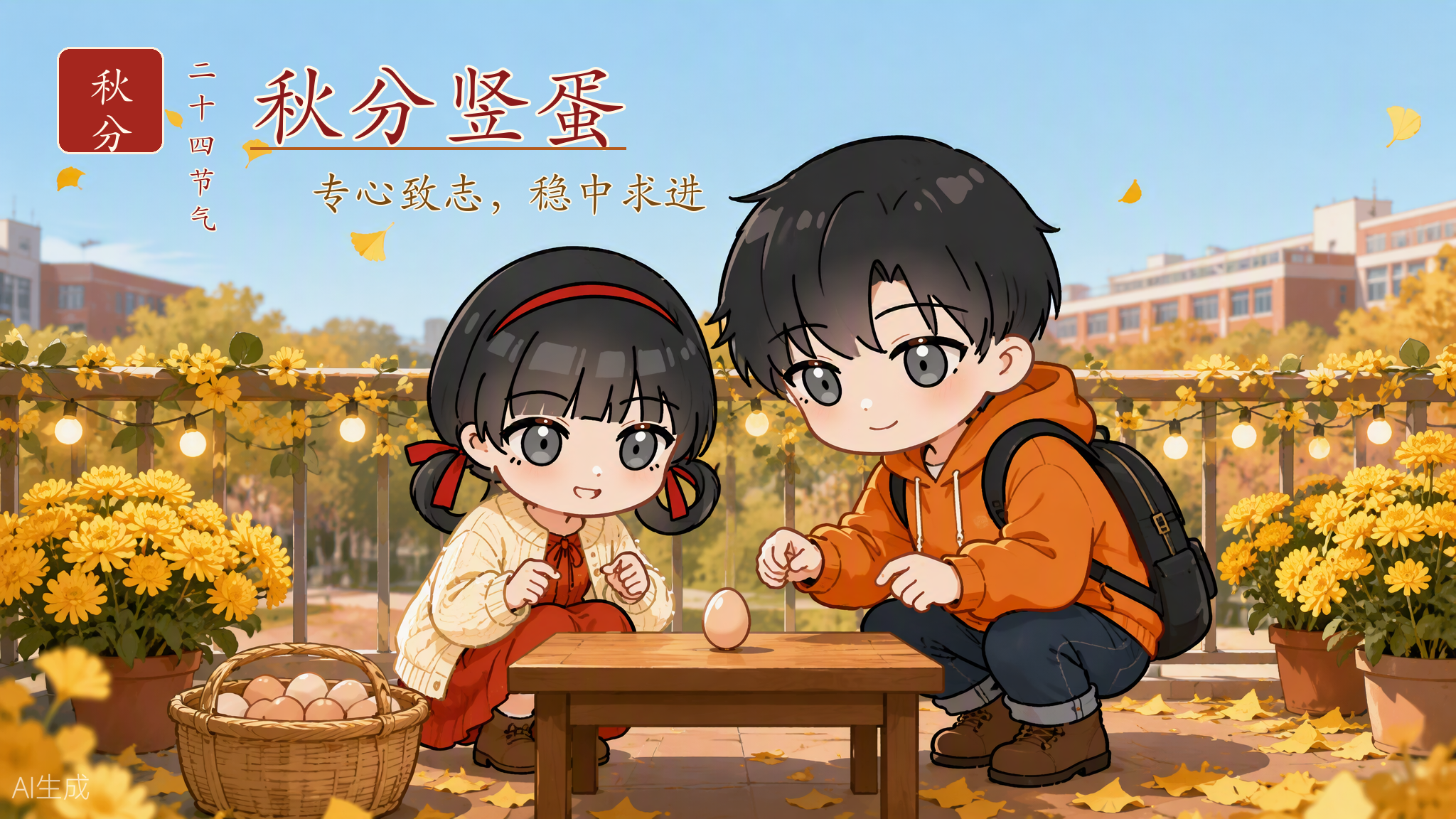 "秋分到，蛋儿俏。"竖蛋看似游戏，考验的却是耐心与专注。大学里的每一次实验、每一行代码亦然——心无旁骛、手稳心定，才能把每一件事像蛋一样，稳稳地"立"起来。