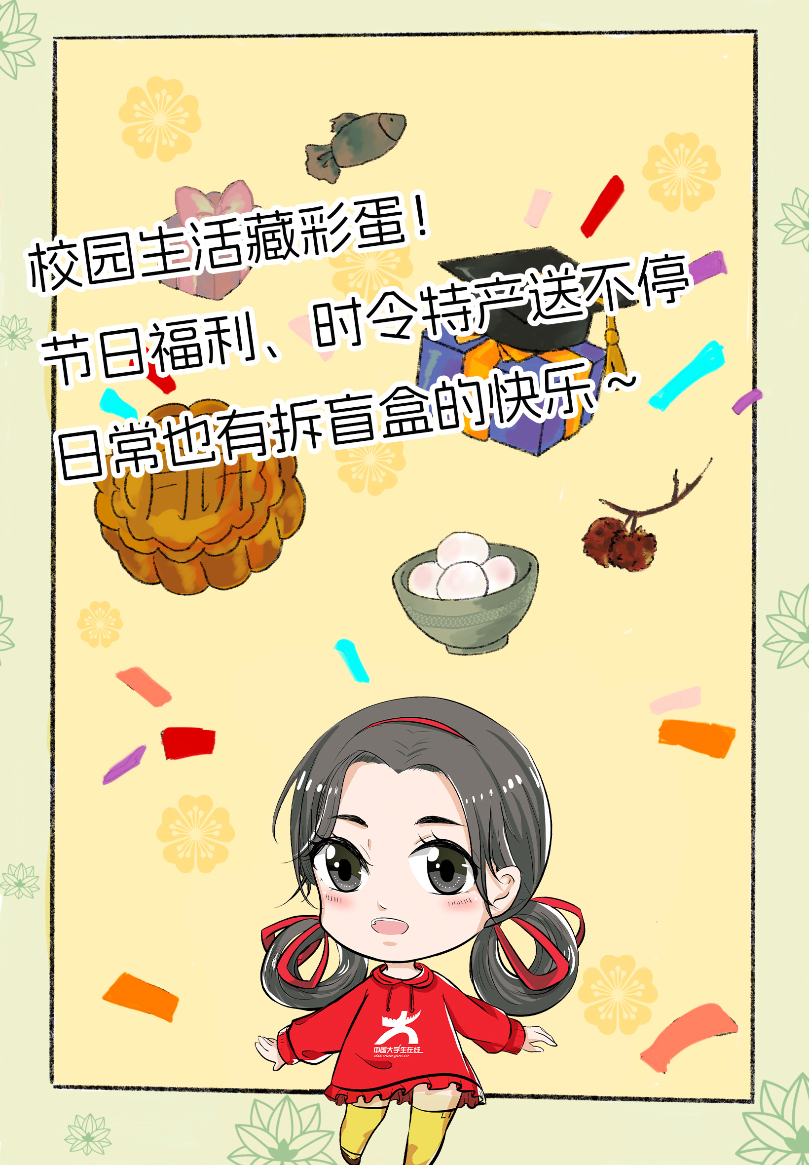 校园福利大放送，这一年，你解锁了哪一款“惊喜盲盒”呢？（制图：陈诗媛）