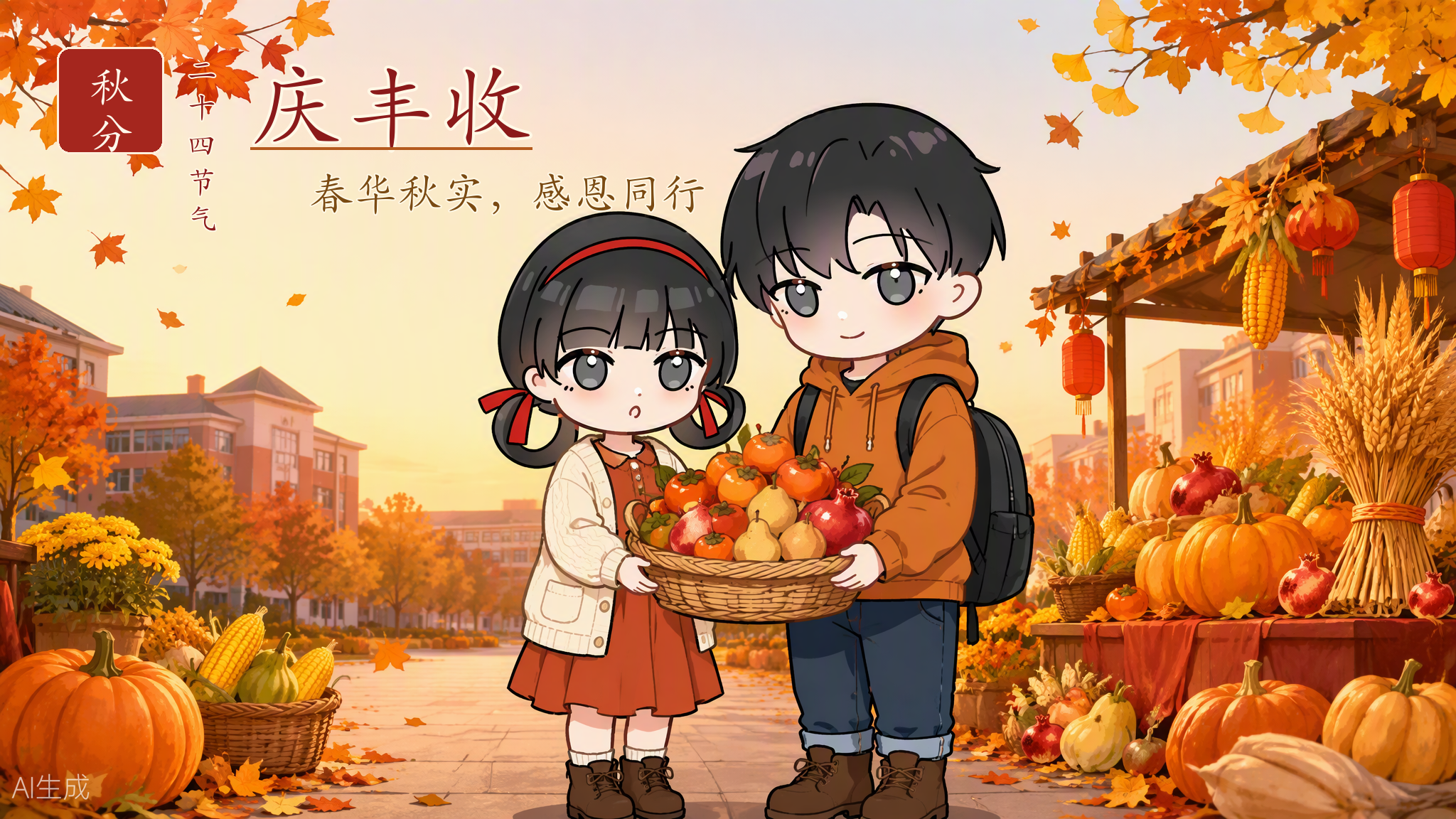 秋分也是"中国农民丰收节"。春华秋实，硕果累累，正如半学期的耕耘终有回响。愿南信学子常怀感恩之心，珍惜师长的培育与同路的伙伴，把每一份成长都装进行囊。