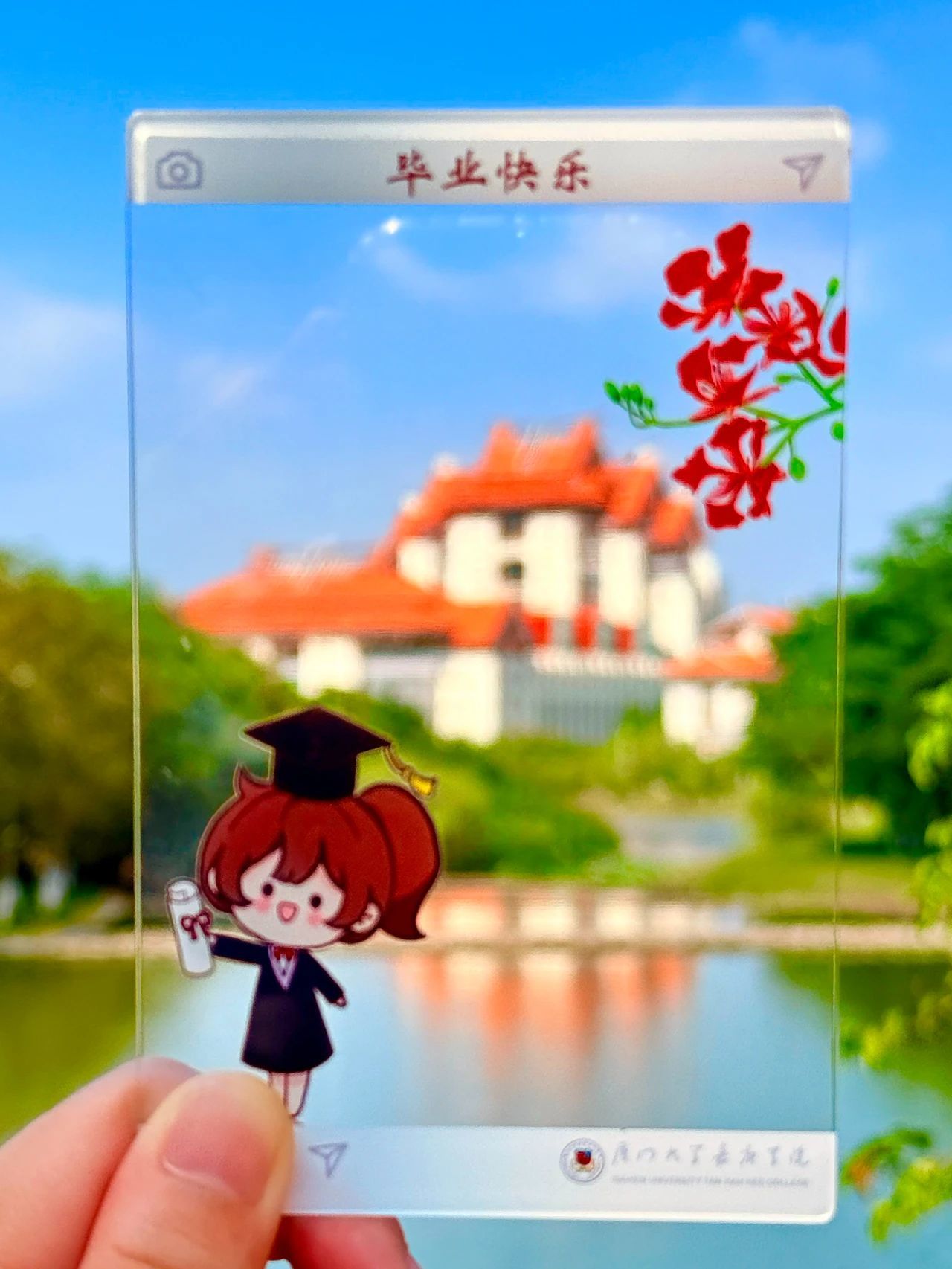 春夏秋冬，时序更迭，在盛夏绽放的凤凰花，如期奔赴了与你的夏日之约。（摄影：谢妤）