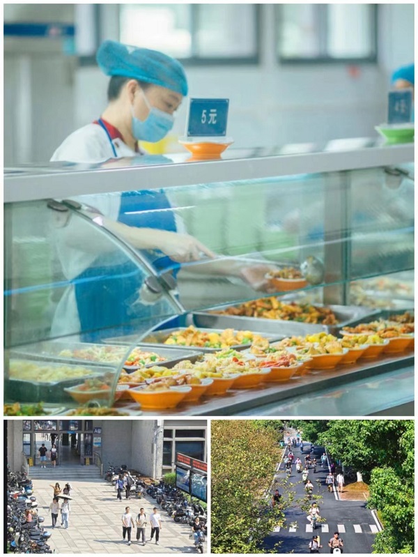 第四幕
时间：12:00
地点：食堂
简介：中午十二点，上午的课业早已使同学们饥肠辘辘，伴随着下课铃声的响起，“干饭大军”出动了！