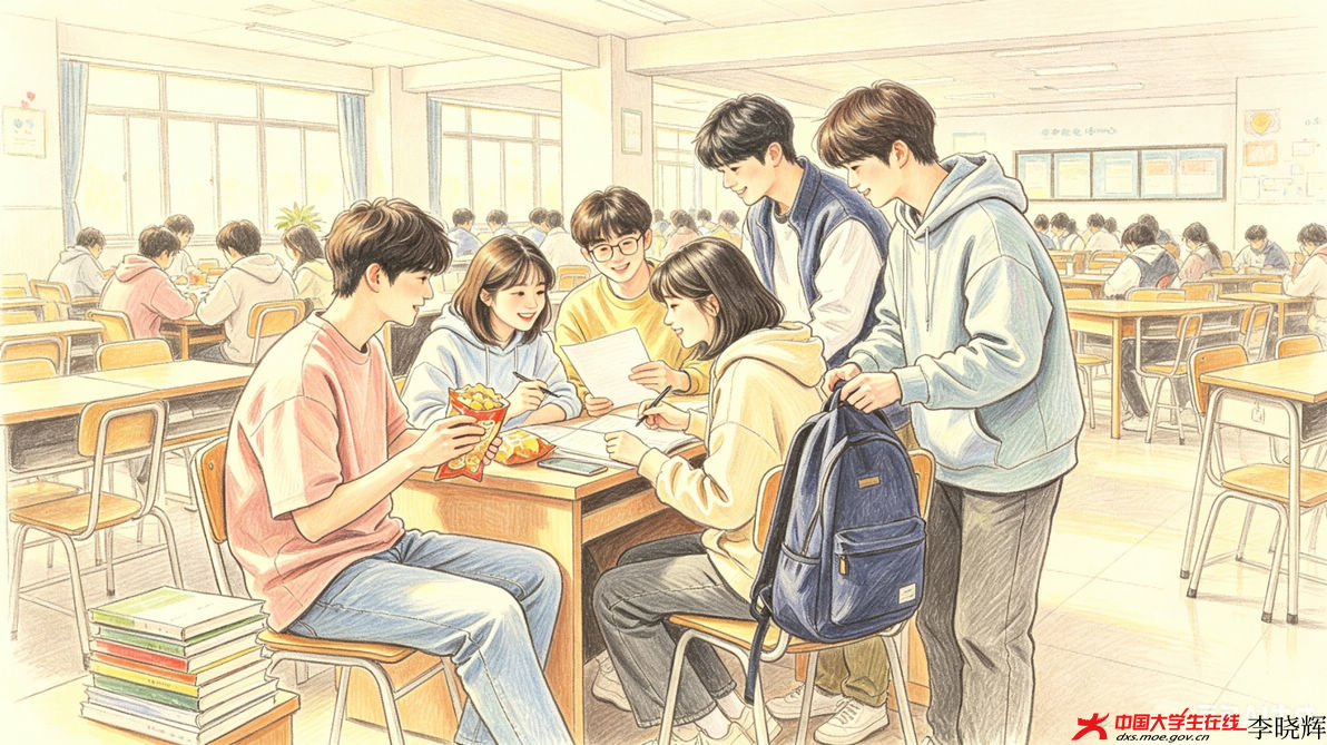 大学生人际关系彩铅画生成.jpg